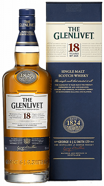 Виски The Glenlivet 18 Years Old Single Malt Scotch 0.7 л Gift Box