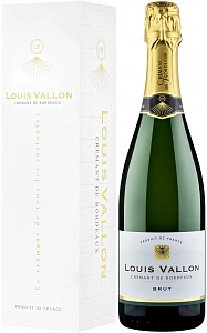Игристое вино Louis Vallon Cremant de Bordeaux Blanc Brut 0.75 л в подарочной упаковке