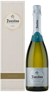 Белое Брют Игристое вино Cava Faustino Extra Seco 0.75 л Gift Box
