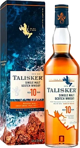 Виски Talisker 10 Years Old Single Malt Scotch Whisky 0.75 л в подарочной упаковке