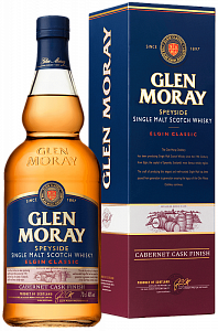 Виски Glen Moray Elgin Classic Cabernet Cask Finish Speyside Single Malt Scotch 0.7 л Gift Box