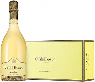 Белое Брют Игристое вино Franciacorta Brut DOCG Cuvee Prestige Edizione 45 Ca'Del Bosco 2021 г. 0.75 л в подарочной упаковке