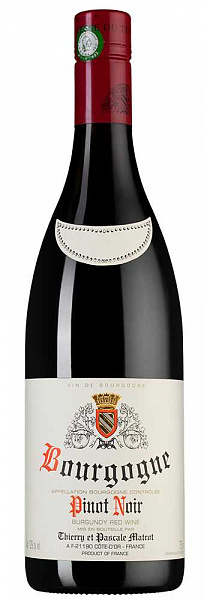 Вино Domaine Thierry et Pascale Matrot Bourgogne Pinot Noir 2018 г. 0.75 л