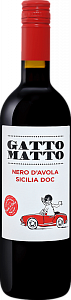 Красное Сухое Вино Gatto Matto Nero d'Avola 2019 г. 0.75 л
