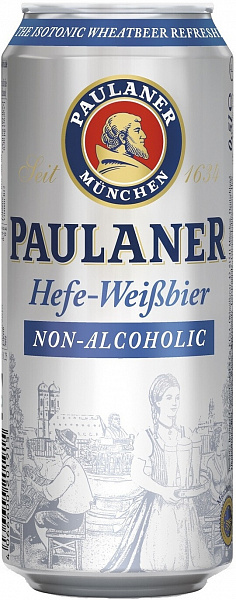 Пиво безалкогольное Paulaner Hefe-Weissbier Can 0.5 л