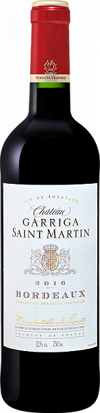 Вино Chateau Garriga St Martin Bordeaux 0.75 л