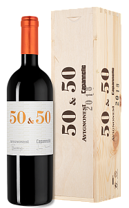 Красное Сухое Вино 50 & 50 2019 г. 0.75 л Gift Box