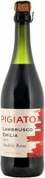 Игристое вино Pigiato Lambrusco Rosso Emilia 0.75 л