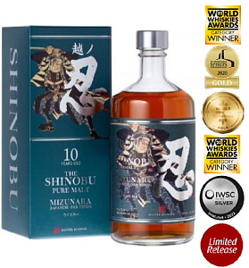 Виски Shinobu 10 Years Old Pure Malt Whisky Mizunara Oak Finish 0.7 л Gift Box