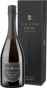 Белое Брют Игристое вино Agora Cuvee Pinot Grigio Chardonnay Brut 0.75 л в подарочной упаковке