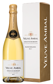 Игристое вино Blanc de Blanc Brut Veuve Ambal 0.75 л в подарочной упаковке