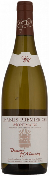 Вино Domaine des Malandes Chablis Premier Cru Montmains 0.75 л