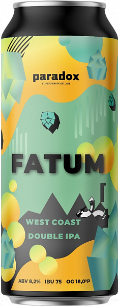 Пиво Paradox Fatum West Coast Double IPA Can 0.5 л