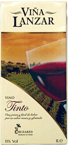 Красное Сухое Вино Vina Lanzar Tinto 1 л Tetra Pak