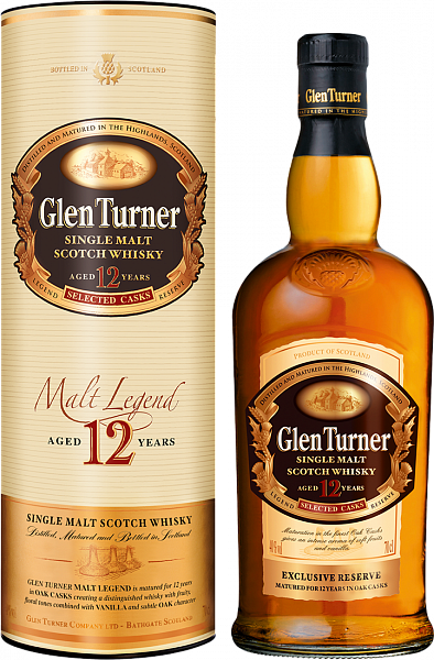 Виски Glen Turner 12 Years Old 0.7 л Gift Box