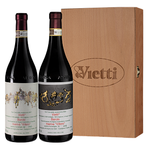 Красное Сухое Вино Vietti Barolo Riserva Villero 2007 + 2009 0.75 л Gift Box 2 шт.