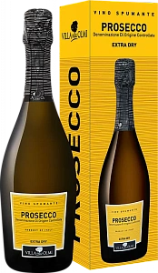 Белое Сухое Игристое вино Prosecco DOC Spumante Extra Dry Villa degli Olmi 0.75 л в подарочной упаковке