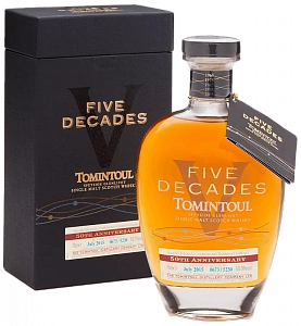 Виски Tomintoul Five Decades Speyside Glenlivet Single Malt Scotch Whisky 0.7 л в подарочной упаковке