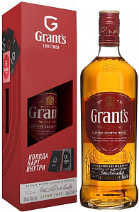 Виски Grant's Triple Wood 3 Years Old with playing cards 0.75 л в подарочной упаковке