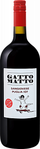 Красное Сухое Вино Gatto Matto Sangiovese 2020 г. 1.5 л