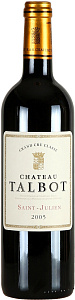 Красное Сухое Вино Chateau Talbot Saint-Julien Grand Cru Classe 2005 г. 0.75 л