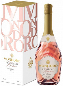 Розовое Сухое Игристое вино Mondoro Prosecco Rose 0.75 л Gift Box