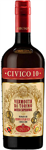 Красное Сладкое Вермут Sibona Civico 10 Vermouth di Torino Rosso Superiore 0.75 л
