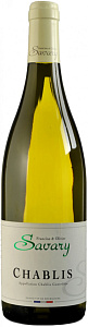 Белое Сухое Вино Savary Chablis Savary 2020 г. 0.375 л
