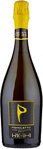Белое Брют Игристое вино Pignoletto DOC Brut Righi 0.75 л