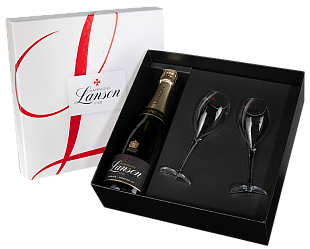 Шампанское Le Black Crеation 257 Brut Lanson 2 Glasses 0.75 л в подарочной упаковке