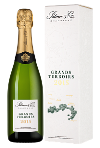 Белое Брют Шампанское Grands Terroirs Palmer & Co 2015 г. 0.75 л в подарочной упаковке