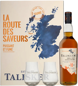 Виски Talisker 10 Years Old 2 Glasses 0.7 л в подарочной упаковке