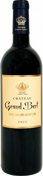 Вино Chateau Grand Bert Saint-Emilion Grand Cru 2015 г. 0.75 л