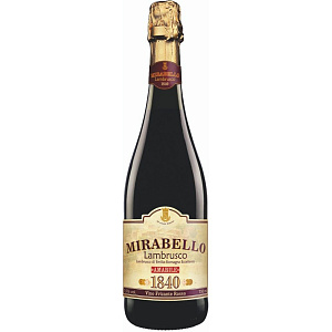 Красное Полусладкое Игристое вино Mirabello Lambrusco Rosso 0.75 л