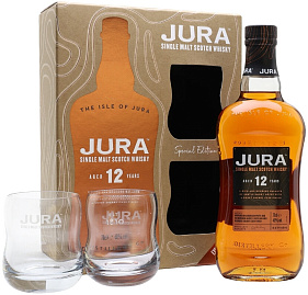 Виски Isle Of Jura 12 Years Old 2 Glasses 0.7 л в подарочной упаковке