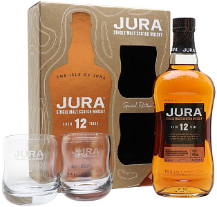 Виски Isle Of Jura 12 Years Old 2 Glasses 0.7 л в подарочной упаковке