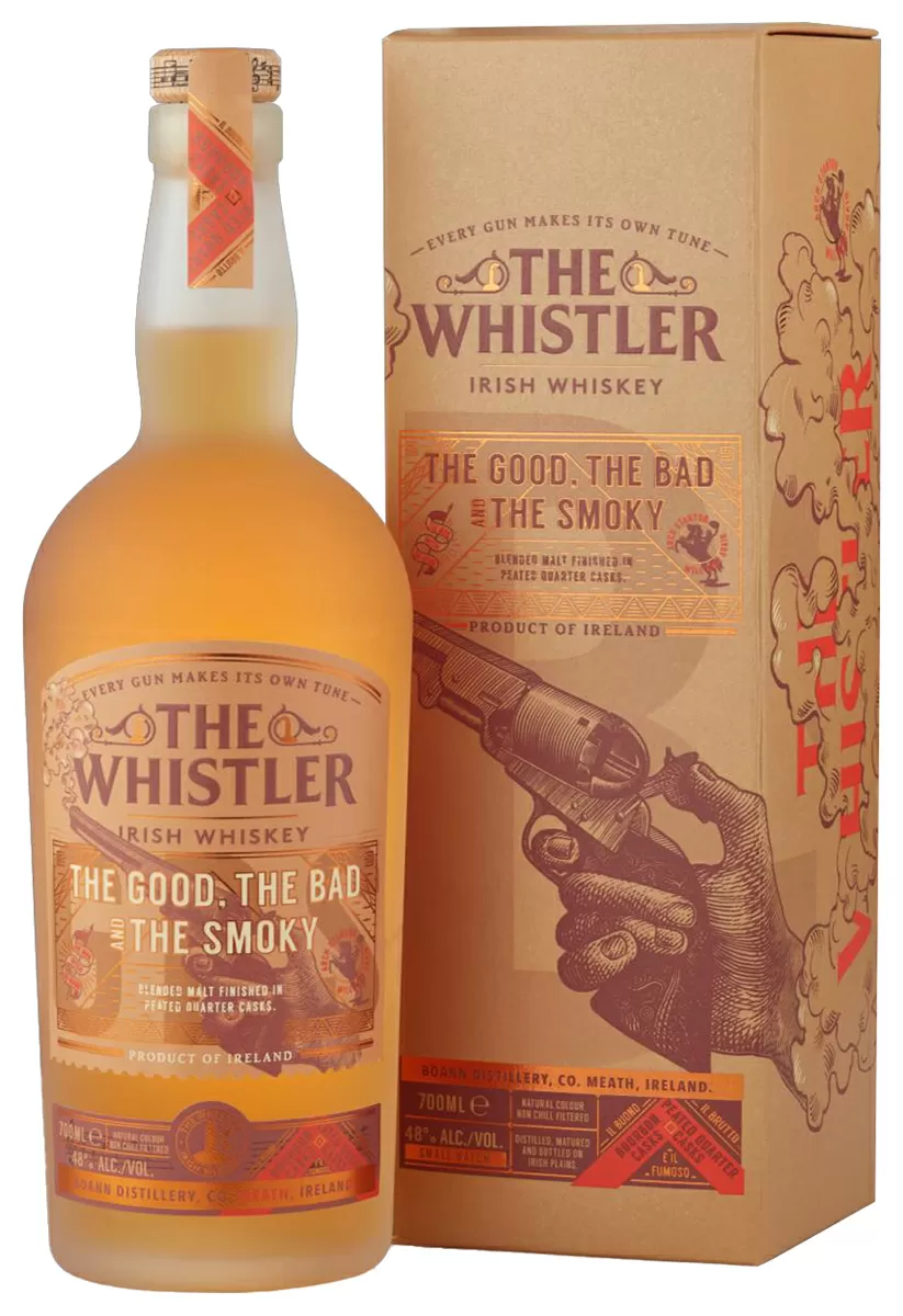 Виски The Whistler The Good The Bad and The Smoky Blended Malt Irish  Whiskey 0.7 л Gift Box купить в Москве – Уистлер Гуд Бэд энд Смоуки Блендед  Молт Айриш в подарочной