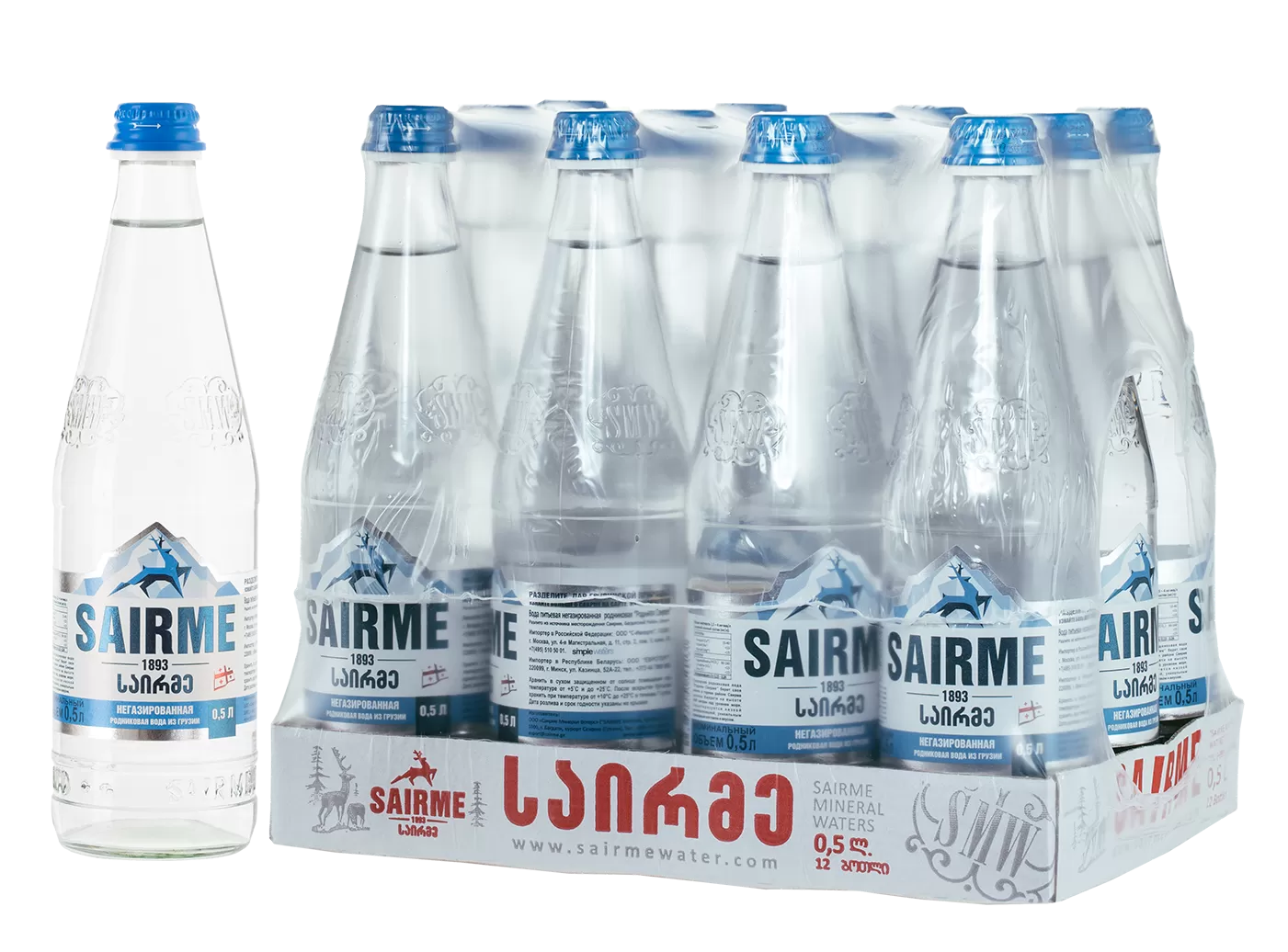 Вода негазированная Sairme Glass 0.5 л 12 шт.