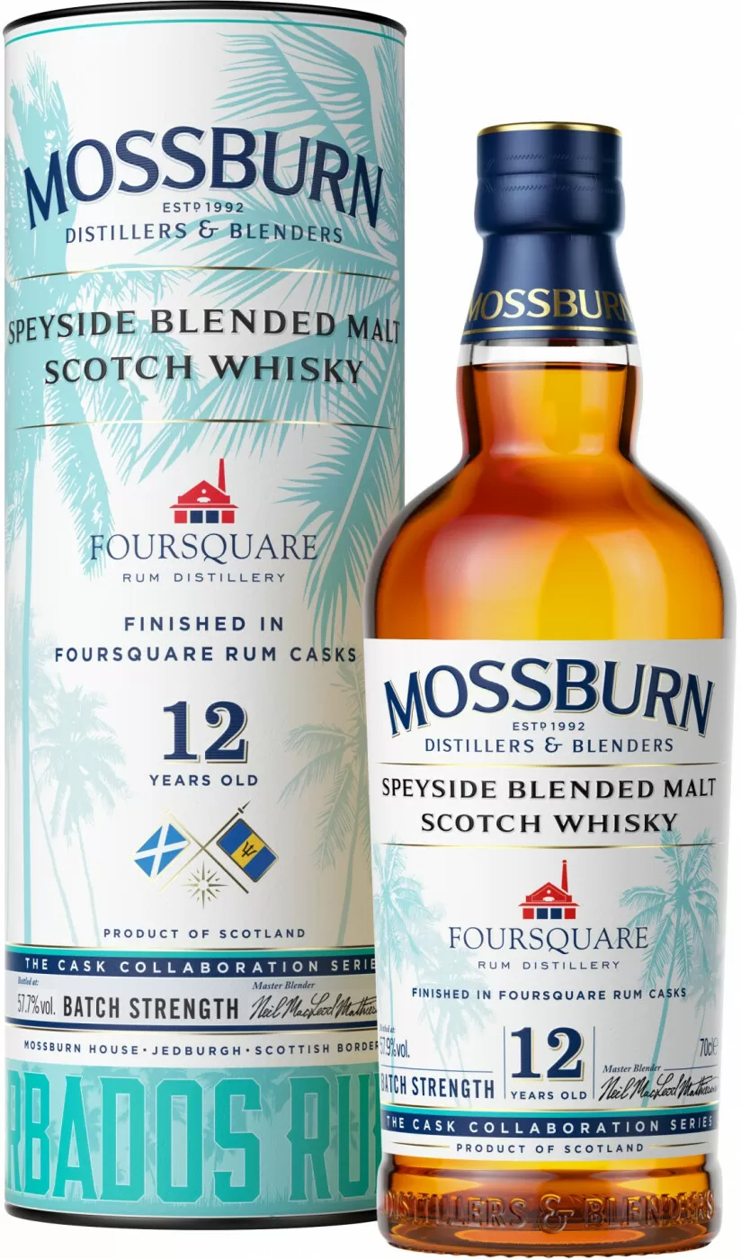 Виски Mossburn Speyside Blended Malt Foursquare Rum Casks 12 Years Old 0.7  л Gift Box купить в Москве – Моссберн Спейсайд Блендед Молт Форскваер Ром  Каскс 12-летний в подарочной коробке по цене 10 560 ₽