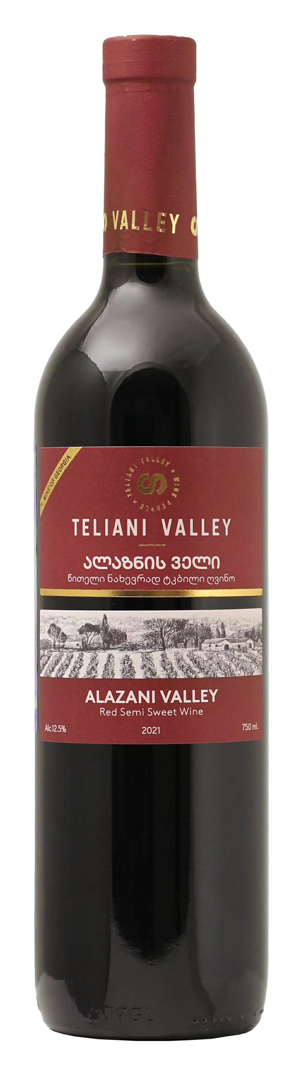 Вино Teliani Valley Alazani Valley Red 0.75 л купить в Москве по цене 451 ₽  – Телиани Вели Алазанская Долина Красное красное полусладкое