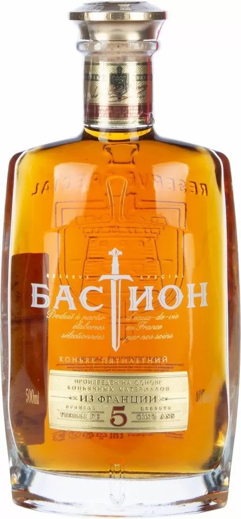 Коньяк Бастион 5 Лет 0.5 л купить по низкой цене 719 ₽ в винотеке ...