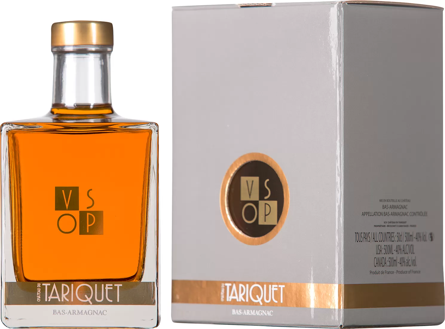 Арманьяк Bas-Armagnac Chateau du Tariquet VSOP Carrement 0.5 л Gift Box Set 1 Decanter