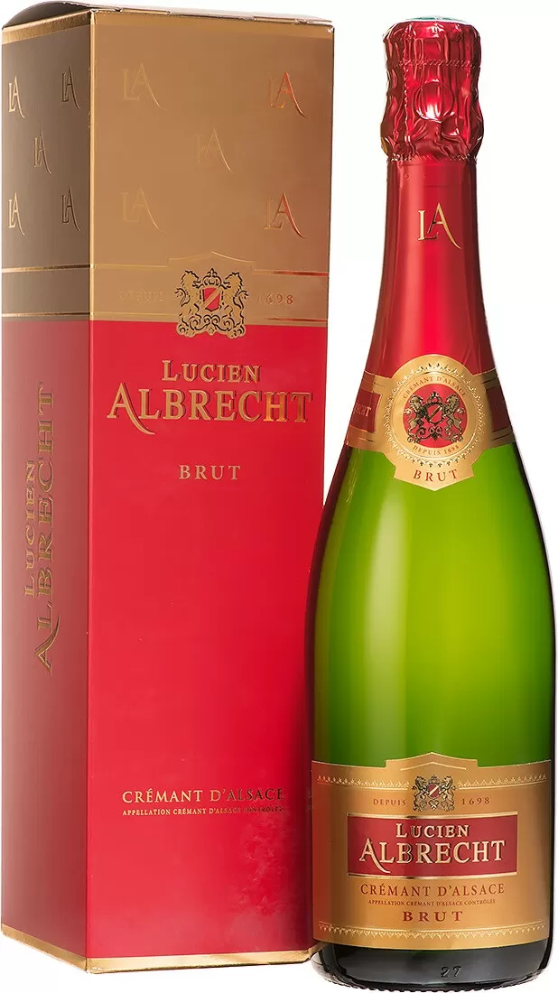Белое Брют Игристое вино Cremant d'Alsace Lucien Albrecht Brut 1.5 л Gift Box