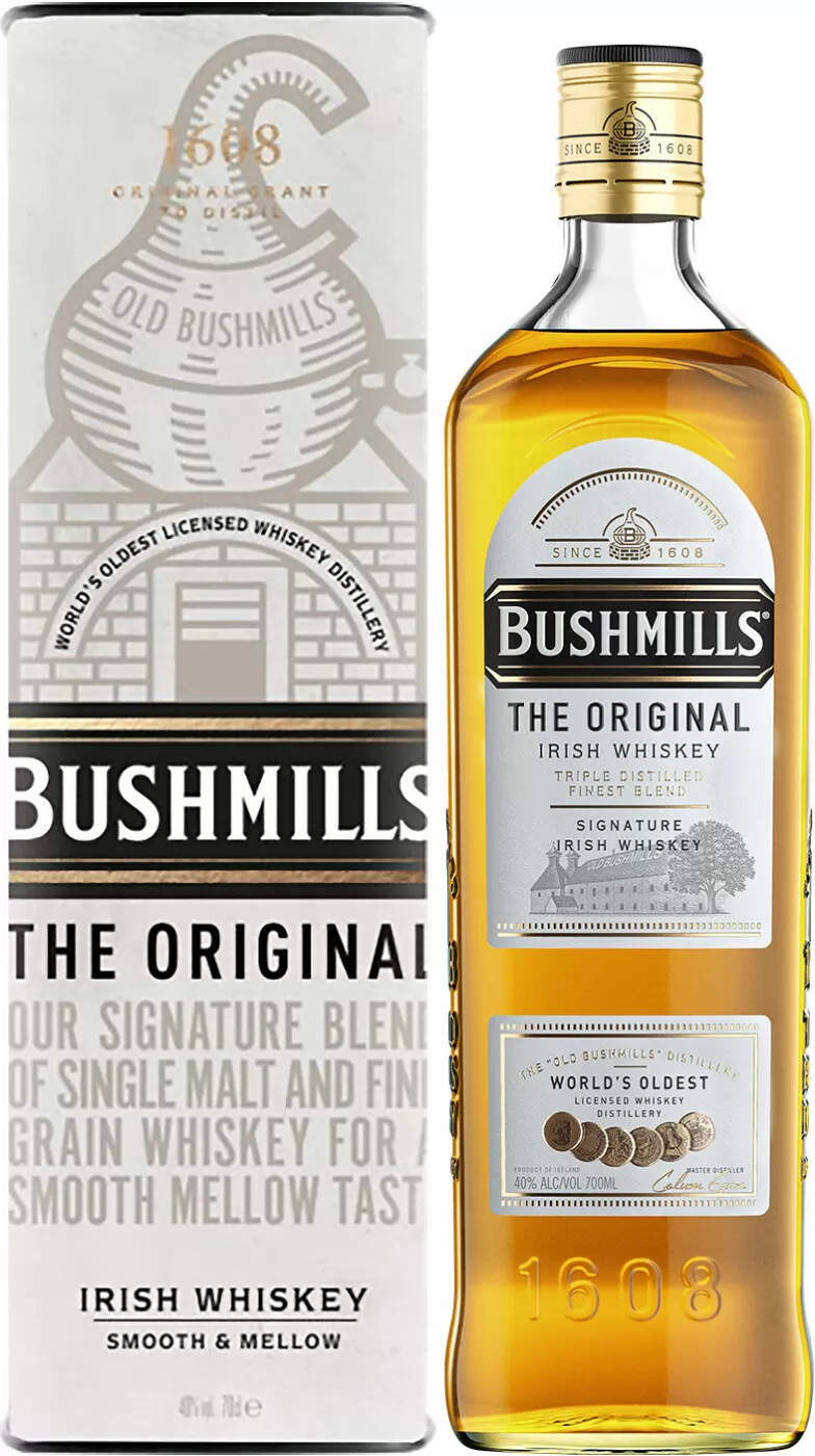 Виски Bushmills Original 0.7 л Gift Box купить в Москве в магазинах  WINEMORE – Бушмилс Ориджинал в подарочной коробке по цене 2 819 ₽