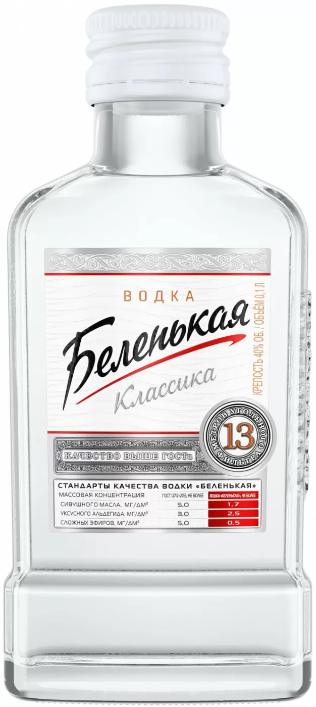 Водка Беленькая Фляга 0.1 л купить в Москве – Belenkaya Flask по цене 109 ₽